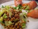 Ensalada de lentejas con canónigos