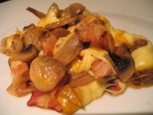 Champiñones con bacon