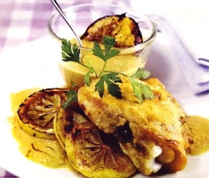 Pollo al azafrán