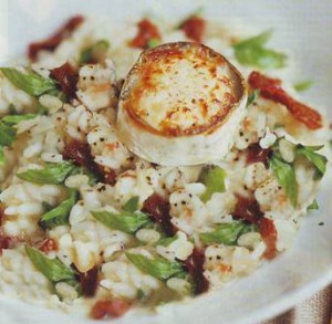 Risotto de tomates secos y queso de cabra