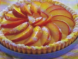 Tarta de melocotones y limón