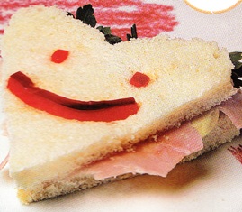 Corazones de jamón y queso