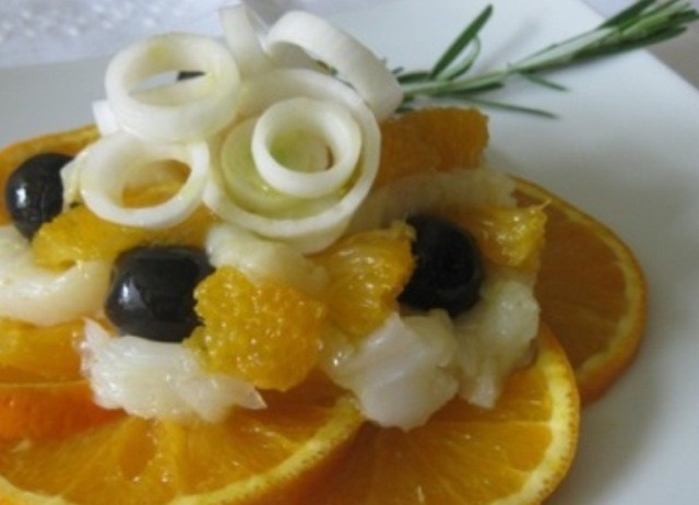 Ensalada de bacalao con naranja