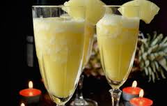 Sorbete de piña y mandarinas