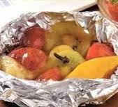 Papillote de frutas a la vainilla