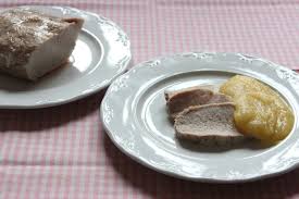 Cinta de lomo con compota de manzana