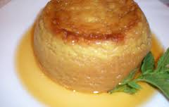 Flan de ron con leche desnatada