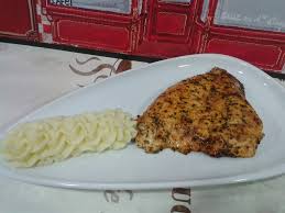 Pollo pencado con pure de batatas