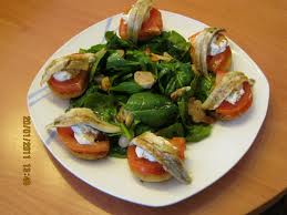 Ensalada tibia de boquerones