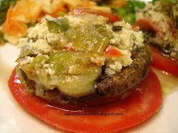 Hongos portobello rellenos de carne