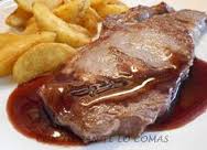 Entrecot con salsa de vino