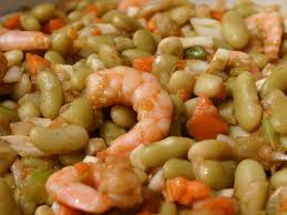 Alubias con camarones
