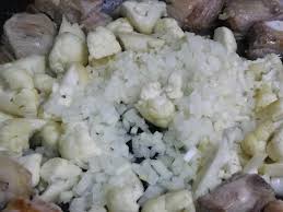 Arroz express con cerdo y coliflor