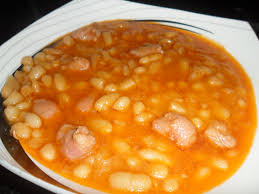 Arroz con alubias blancas y morcilla