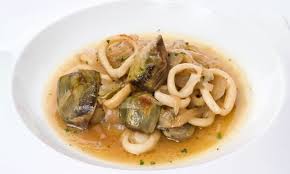 Calamares con alcachofas