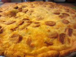 Quiche de Franfurt y cebolleta
