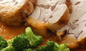 Pechugas de pavo con crema de cebolla