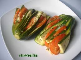 Abanicos tricolores de calabaza en papillote con salsa de carne