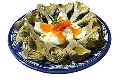 Alcachofas con huevo