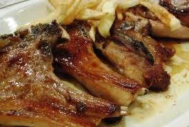 Chuletas de cerdo navideñas