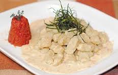 Ñoquis a la crema de queso