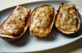 Berenjenas rellenas de champiñones