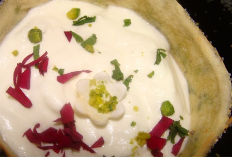 Crema de requesón con fresones