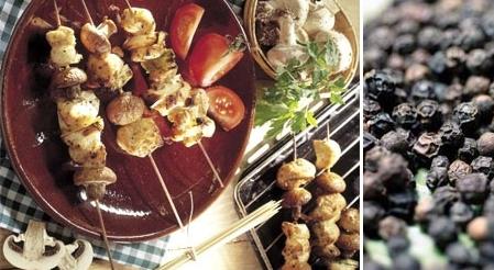 Brochetas de pollo picantes