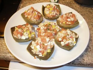 Alcachofas con gambas