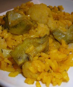Arroz con coliflor y okras
