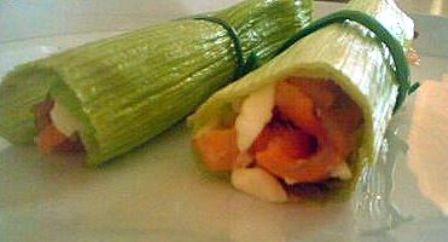 Rollos de puerro y pavo