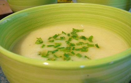 Crema de patatas con manzana