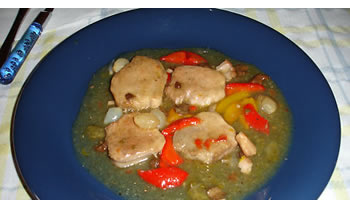 Solomillo de cerdo con pimientos