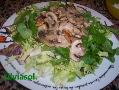 Ensalada de champiñones y queso