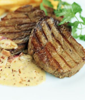 Solomillo con mostaza