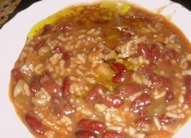 Arroz con alubias y nabos