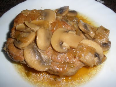 Solomillo de ternera con champiñones