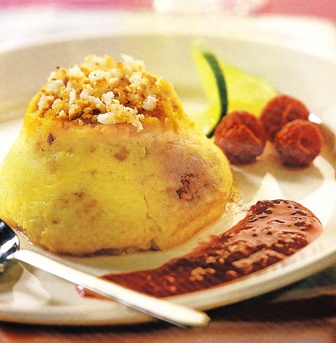 Flanecillos de queso y frambuesas