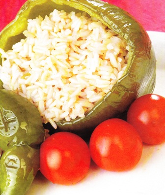 Pimientos rellenos de arroz