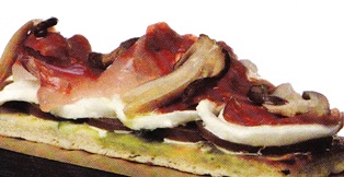 Tosta de boletus y jamón