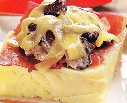 Tostas de patata con setas de primavera