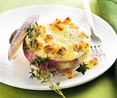 Nabos rellenos de crema de queso