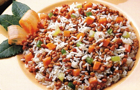 Lentejas persas con arroz