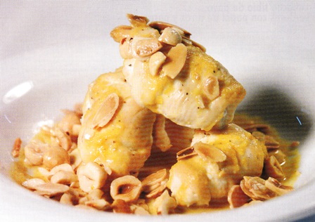 Supremas de pollo rellenas de queso y frutos secos