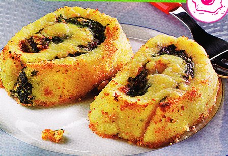 Rollo de espinacas al gorgonzola