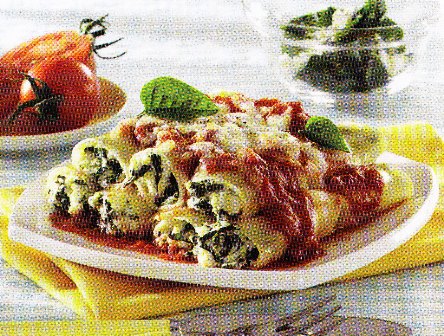 Canelones de espinacas y ricotta