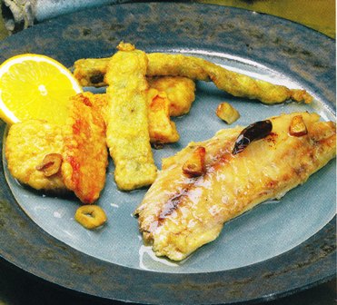 Escabeche de chicharro con verduritas rebozadas