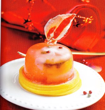 Medallones de langosta a la gelatina de pomelo