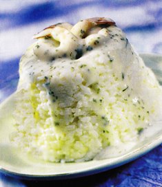 Arroz con gambas de coral