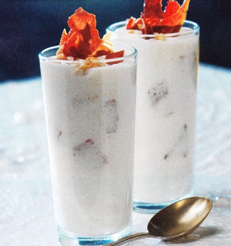 Espuma de coliflor con crujiente de jamón